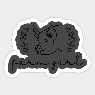 Pig Farm Girl. Sticker